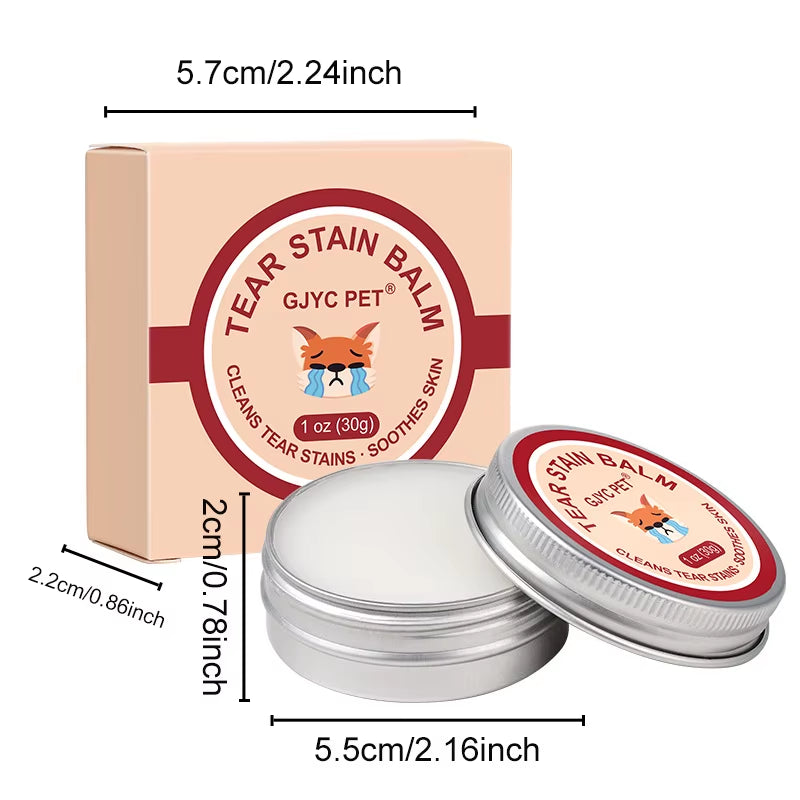 Natural Tear Stain Remover Balm for Dogs Cats Gentle Eye Care Soothing Skin Pet Lacrimal Gland Cleaning Cream