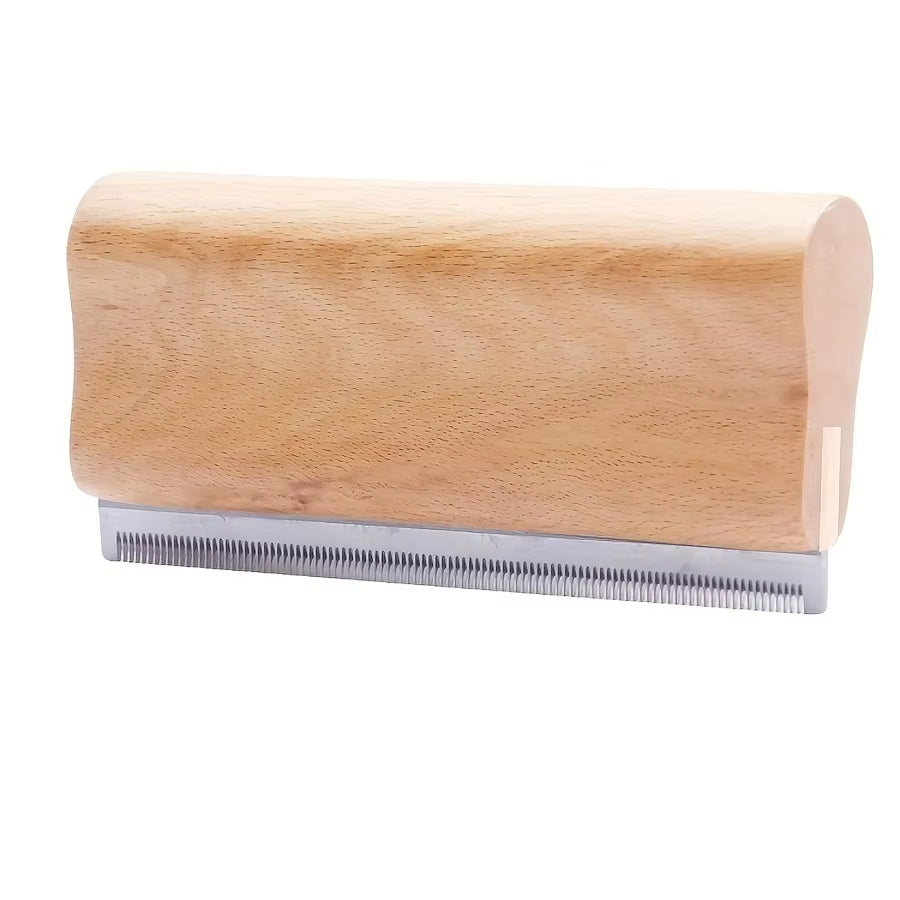 Wood PET Cat Dog Horse Removal Shedding Grooming Tool Hair Brush Comb Long Hair Self-Cleaning