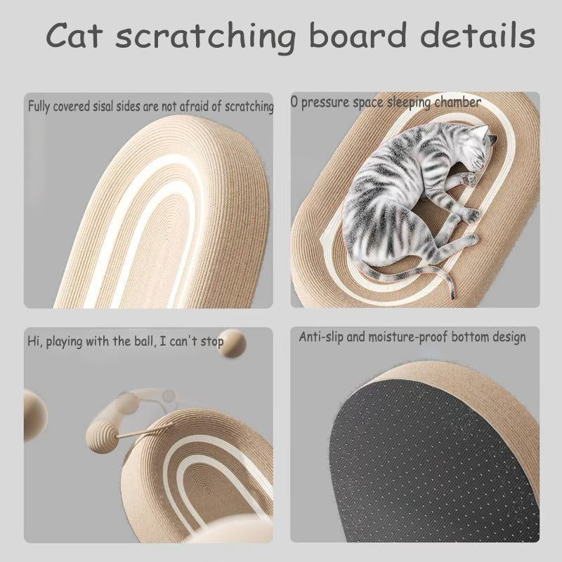61Cm Extra Large Sisal Cat Scratching Board, No Chipping and Scratching Resistant Hemp Rope Cat Bed Integrated Cat Claw Plate Basin Large Cat Claw Grinding Sofa, Sturdy, Durable and Wear-Resistant Cat Furniture