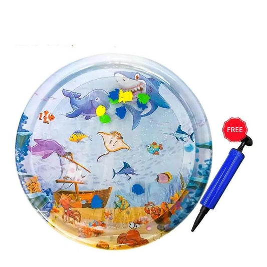 Inflatable Water Sensory Bed, Extra Large Multi-Stage Activity Center Promoting Motor & Sensory Development, Inflatable Playmat Visual Stimulation the Best Summer Gift for Pets and Babies