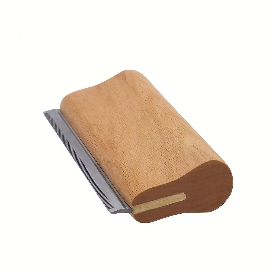 Wood PET Cat Dog Horse Removal Shedding Grooming Tool Hair Brush Comb Long Hair Self-Cleaning