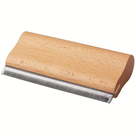 Wood PET Cat Dog Horse Removal Shedding Grooming Tool Hair Brush Comb Long Hair Self-Cleaning