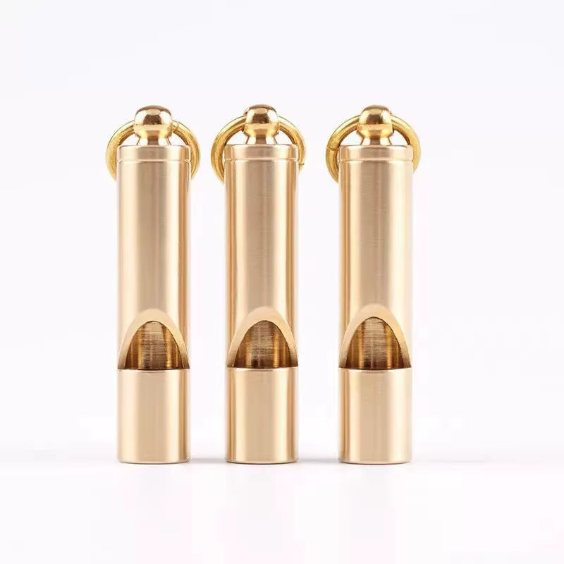 Brass Whistle High Decibel Portable Outdoor Whistle Hiking Camping Life-Saving Whistle Referee Training Whistles Outdoor Gadgets