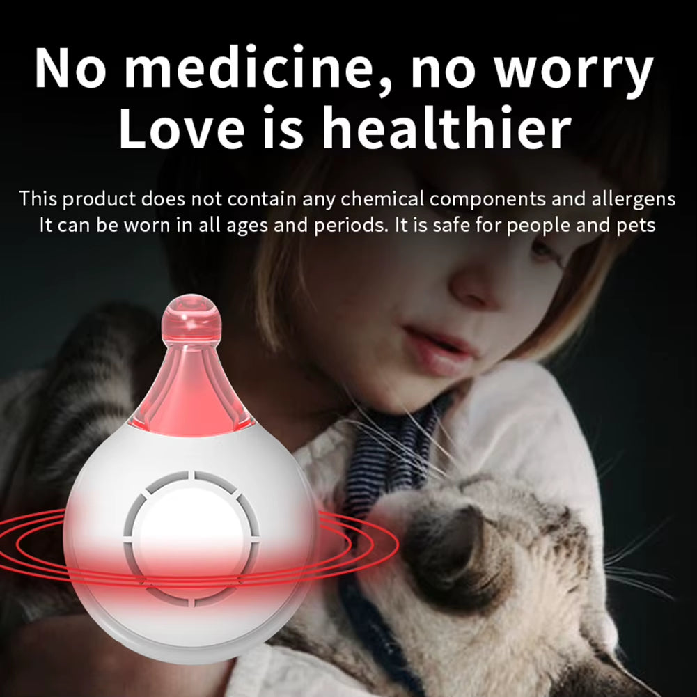 USB Rechargeable Ultrasonic Pest Reject Flea Tick Lice Repeller Collars Mountaineering Buckle Portable for Cat Dog Pet