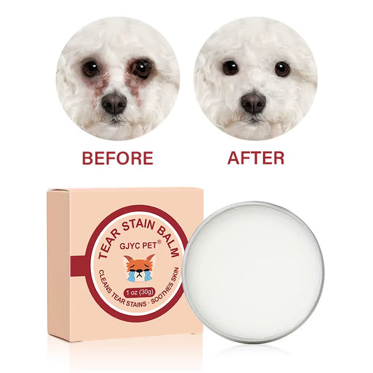 Natural Tear Stain Remover Balm for Dogs Cats Gentle Eye Care Soothing Skin Pet Lacrimal Gland Cleaning Cream