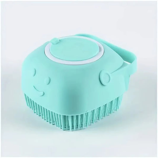 1Pc Soft Silicone Dog Bath Brush - Gentle Massage with Shampoo Dispenser - Efficient Cat Grooming Brush for a Paws-Itive Cleanin